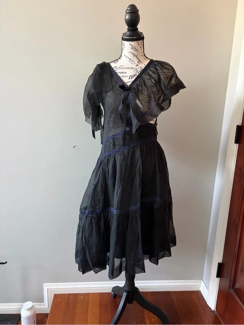 CHANEL 08C Resort 2008 Runway Sheer Dress Karl Lagerfeld FR 40